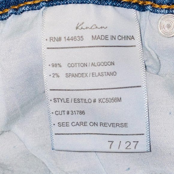 Kancan Lt Wash Fringed Hem Crop Jeans 7 27 - Picture 8 of 10